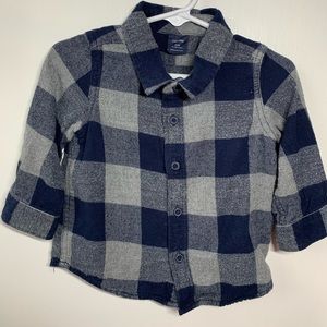 Baby Gap grey and navy flannel shirt